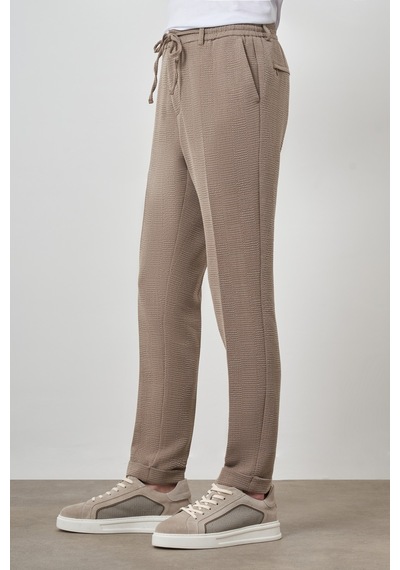 Morven Erkek Bej Trend Slim Fit İpli Jogger Pantolon 25ms003037653 Bej
