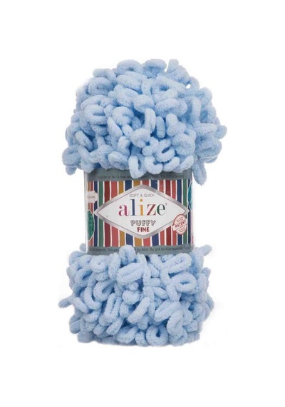 Alize Puffy Fine El Örgü İpi Bebe Mavi 218-8150001012006_