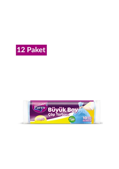 Güçlü Çöp Torbası Büyük Boy 10'lu 65 X 80 Cm 12 Paket