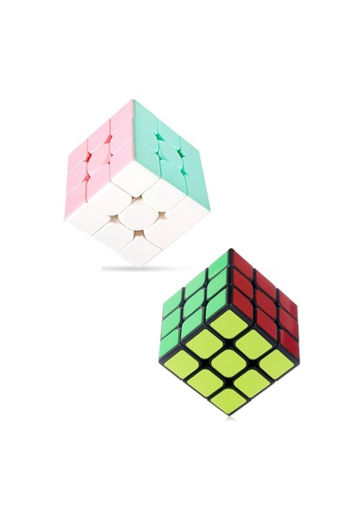 2 Adet Speed Cupe Rubik Küp Zeka Küpü 3x3 Hız Küpü,fidget Oyuncak Seyahat Zeka Oyunu Pastel Renk Ve Klasik