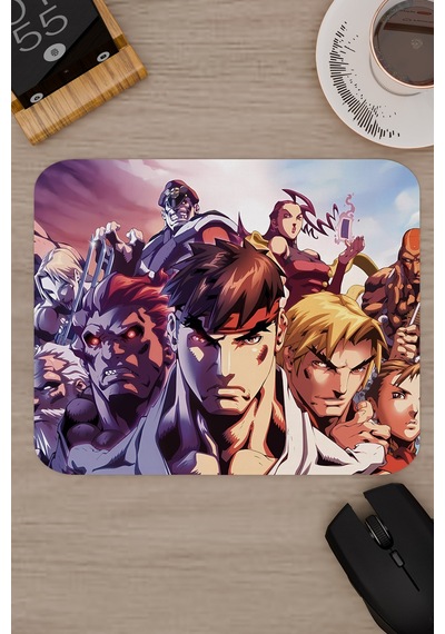 Street Fighter Kaymaz Dikişli Kauçuk Oyuncu Mousepad V2 - 22x18 Gaming Mouse Pad Fare Altlığı