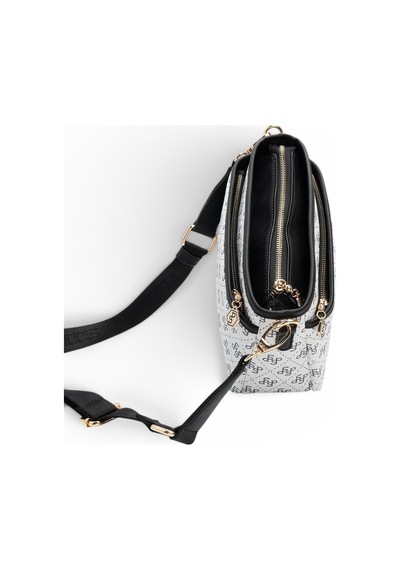 Silver & Polo Silver Polo Beyaz - Siyah Monogram Kadın Çapraz Çanta Sp1184