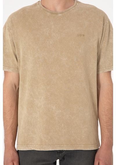 U.S. Polo Assn. Erkek Comfort Fit Bisiklet Yaka Haki Yıkamalı Tişört 50306878-VR027