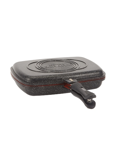 Schafer Kare Double Grill Pan 34 CM Çift Taraflı Tava - Siyah