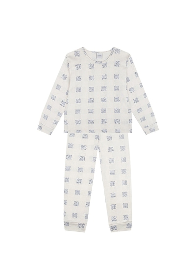 Antebies Organik Krem Uzun Kollu Kız Çocuk Pijama Takımı Renkli