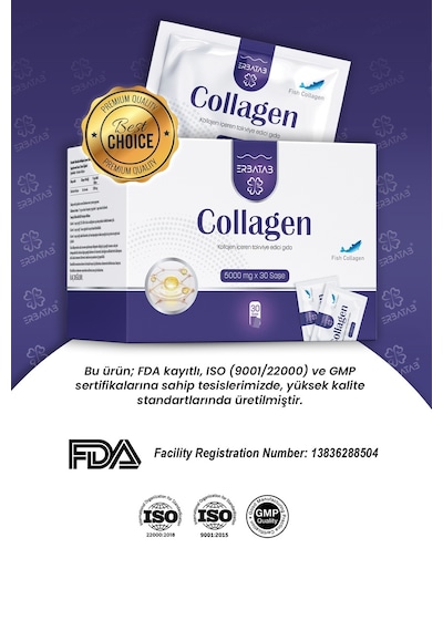 Erbatab Hidrolize Kollajen 5000 Mg 30 Saşe