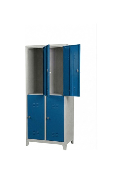 4 Gözlü Ekonomik Soyunma Dolabı Mavi 67x37x198