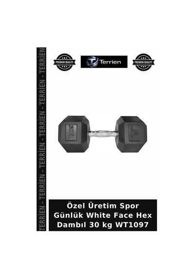 Özel Üretim Spor Günlük White Face Hex Dambıl 30 Kg Wt1097