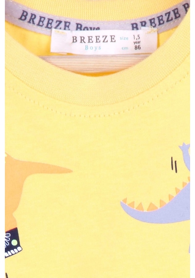 Breeze Erkek Çocuk Şortlu Takım Dinozor Baskılı 1.5-5 Yaş, Sarı