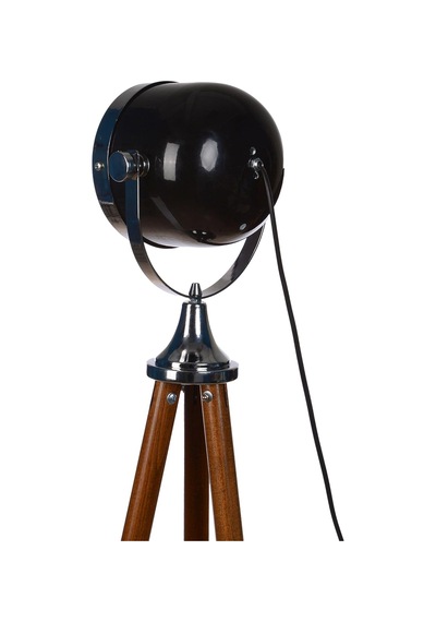Ahşap Tripod Ayaklı Vintage Dekoratif Lamba, Siyah Ayaklar Ceviz Diğer