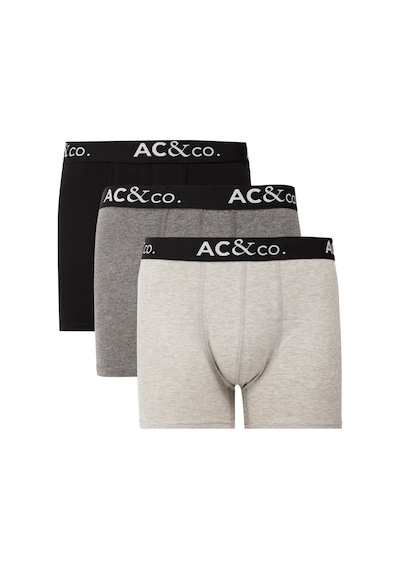 Ac&Co / Altınyıldız Classics Erkek Siyah - Antrasit Pamuklu Esnek 3'Lü Boxer Paketi Siyah - Antrasit