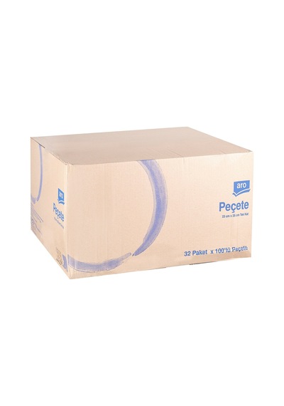 Aro Peçete 100 Adet Beyaz 32'li Paket - Tek Katlı 23x25 Cm - Tekli Tarı