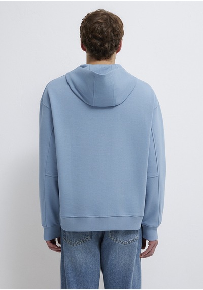 Mavi - Mvjns Nakışlı Yarı Fermuarlı Mavi Sweatshirt 0s10543-86998 Mavi