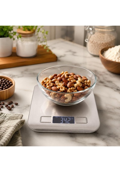Dijital Mutfak Terazisi 5 Kg, Paslanmaz Çelik Yüzeyli Lcd Ekranlı Hassas Gram Ölçer, Dara Fonksiyonlu Mutfak Tartı Diğer 69821093