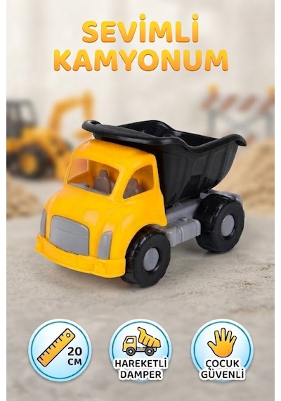 Sevimli Oyuncak Kamyon 20 Cm Hareketli Çocuk Güvenli Damperli İnşaat Kamyonu Çok Renkli