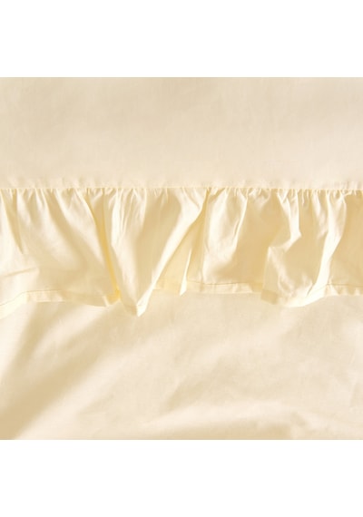 Soft Boho Fırfırlı Çift Kişilik Nevresim Takımı - Bej Renkli