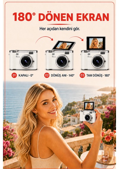 Solvis SOLVİSW Dijital Retro Fotoğraf Makinesi + 64 GB Sd Kart