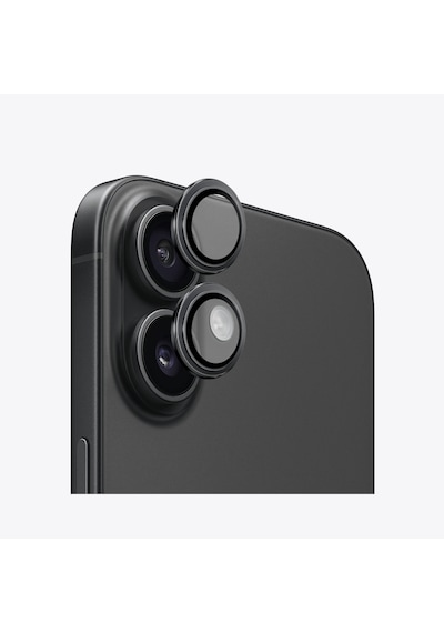 Safeus Safir Temperli Kamera Lens Koruyucu Apple Uyumlu iPhone 16 Plus Ve İle Siyah
