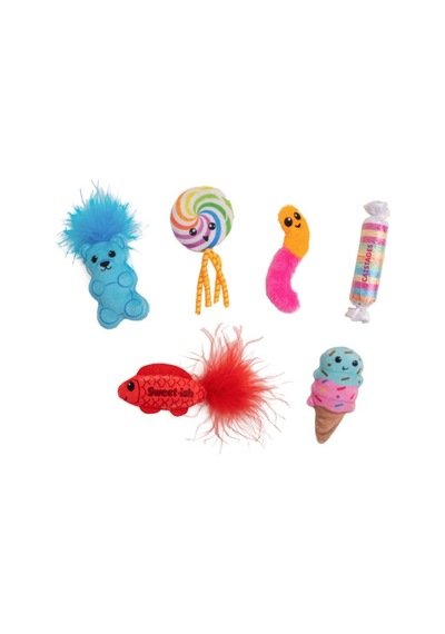 Catstages Kitty Sweet Treats Şekerleme Şeklinde Catnip'li Kedi Çiğneme Oyuncağı 6'lı Paket