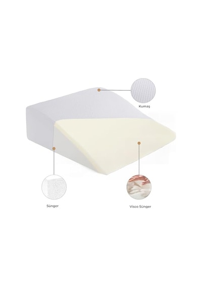 Homedius Yastık Visco Reflux Beyaz 65x60 Açık Bej