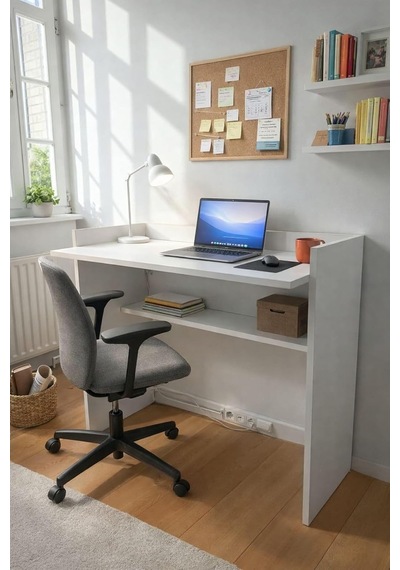 Çalışma Masası Bilgisayar Masası Ofis Ders Yemek Masası Beyaz Çok Renkli
