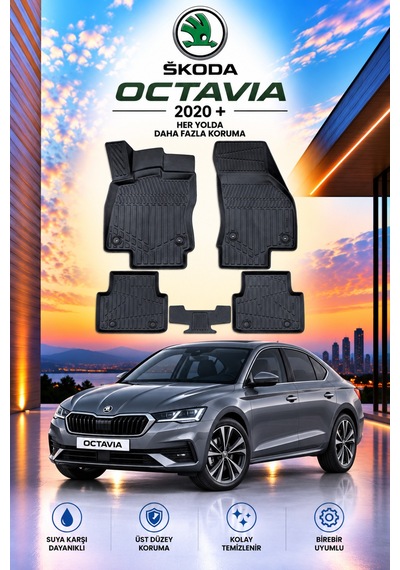 Skoda Octavia 2020+ Aracınıza Özel Üretim Havuzlu Paspas Takımı A+ -mod-