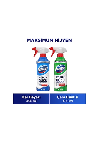 Domestos Köpük Gücü Köpük Çamaşır Suyu Kar Beyazı 450 Ml X1 + Çam Esintisi 450 Ml X1 Diğer