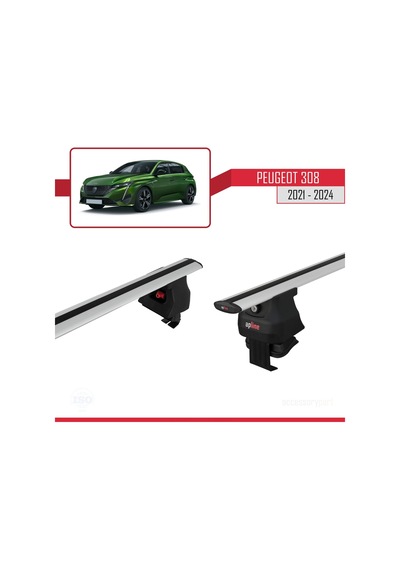 Peugeot 308 2021 Ve Sonrası İle Uyumlu Ace-4 Ara Atkı Tavan Barı Gri