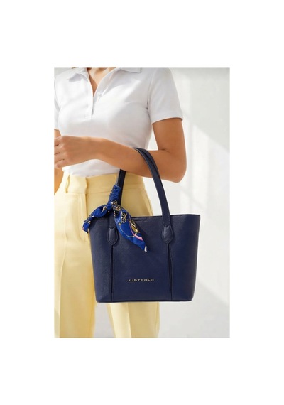 Just Polo Kadın Lacivert Fular Detaylı Orta Boy El Ve Omuz Çantası-bd6086bd