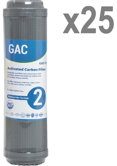 Sulook Su Arıtma Açık Kasa Gac Aktif Karbon Filtre 25 Adet
