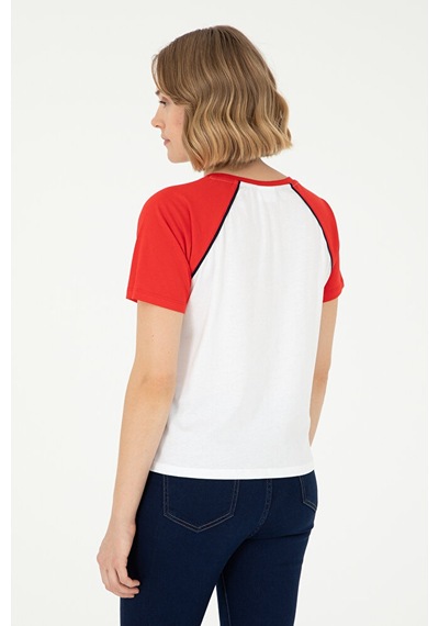 U.S. Polo Assn. Kadın Bisiklet Yaka Tişört 50294759-vr020 Kırmızı