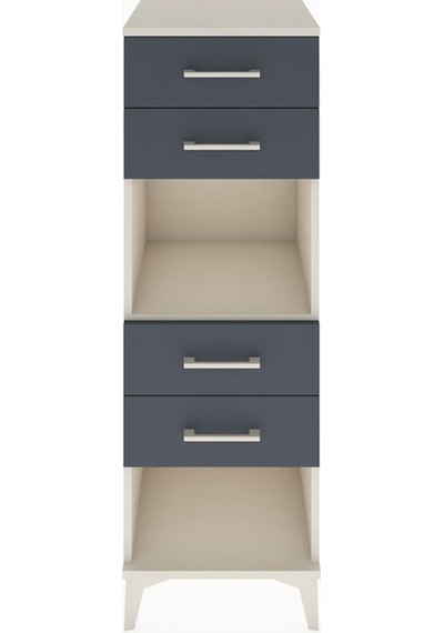 Hyperion Dolap Tek Raflı 4 Çekmeceli Tek Kapaklı 44x44x134 Aytaşı-antrasit Aytası