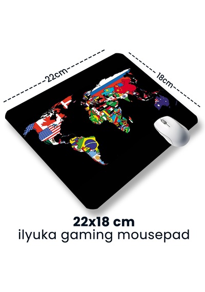 World Map Flags 22x18cm Mp532218 İlyuka Mini Boy Gaming Mousepad