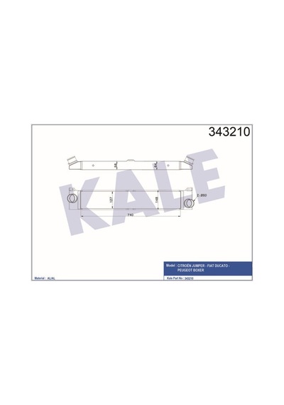 KALE OTO Radyatör 343210 Turbo Radyatörü Ducato 06- / Boxer 06- / Jumper 06- Relay 06- 745X145X64