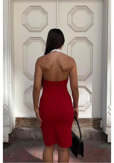 Bşkvirgo Bşk Virgo Balıkçı Kesim Abiye Yaka Balık Elbise Renk: Saks Beden: Xl Bsk2026