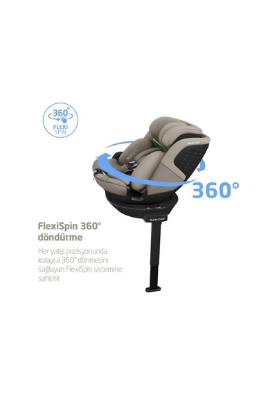 Maxi-Cosi Emerald 360 S I-Size Isofix'li 360 Dönebilir Yatabilir 0-36 kg Oto Koltuğu tonal truffle