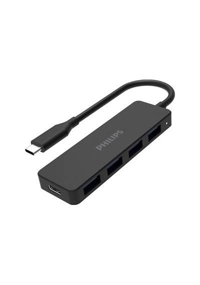 Philips Uyumlu Swr1603g/93 Siyah 20 Cm Kablolu Type-c To 4xusb 3.0 Çoklayıcı Çevirici Dönüştürücü