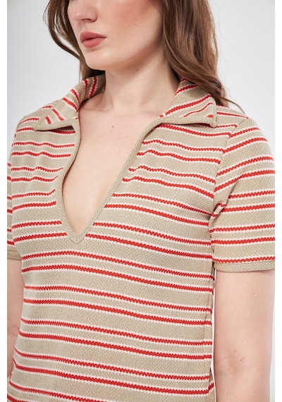 Kutaf Polo Yaka Çizgili T-shirt 001