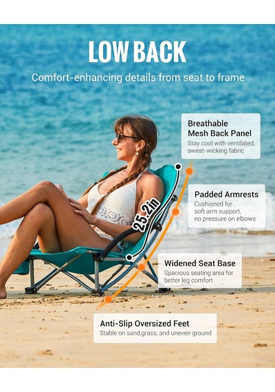 Lilac Beach Chair Plaj Ve Dinlenme Sandalyesi Cyan Çok Renkli