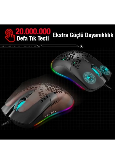 Hxsj J900 Usb Kablolu Rgb Dpi Oyuncu Mouse Gaming Mouse- 5775