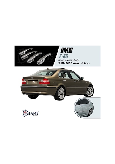 Bmw 3 Seri E46 Krom Kapı Kolu 4 Kapı 1998-2001 P. Çelik