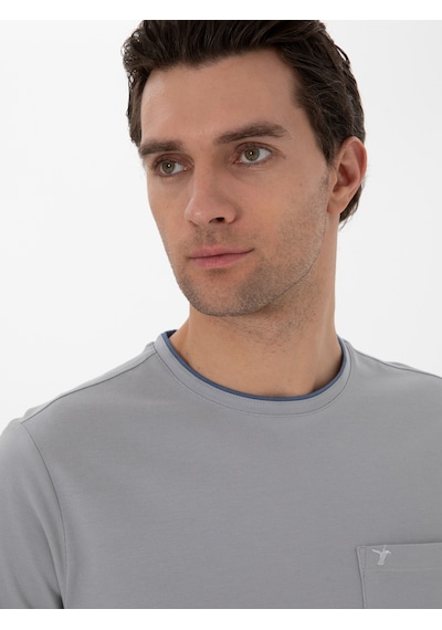 Taş Regular Fit Cepli T-shirt Gri