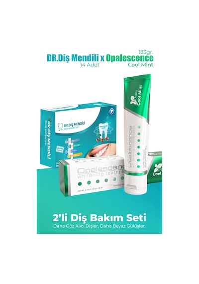 Dr. Diş Mendili 14 Adet + Opalescence Cool Mint Diş Macunu 133 Gr 2 Li Diş Bakım Seti