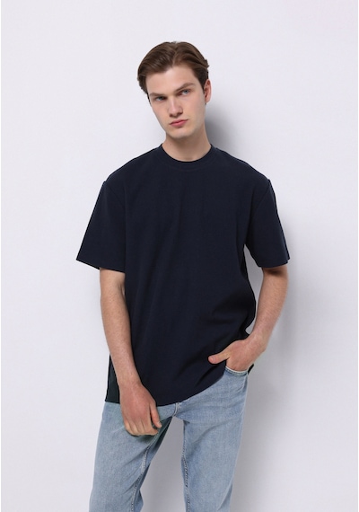 Colin's Colins Comfort Fit Yuvarlak Yaka Düz Erkek Lacivert Kısa Kol Tişört Cl1074129 Q1.v1 Nav Lacivert