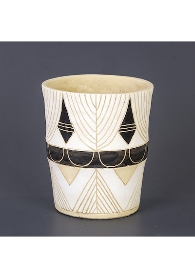 Euro Flora Yuvarlak Beton Saksı Beyaz 19X24.5 Cm (540879196)
