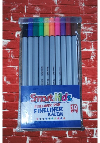Smart Kids 10 Renk Fineliner Ince Uç Keçeli Kalem 0,4 Mm Çok Renkli