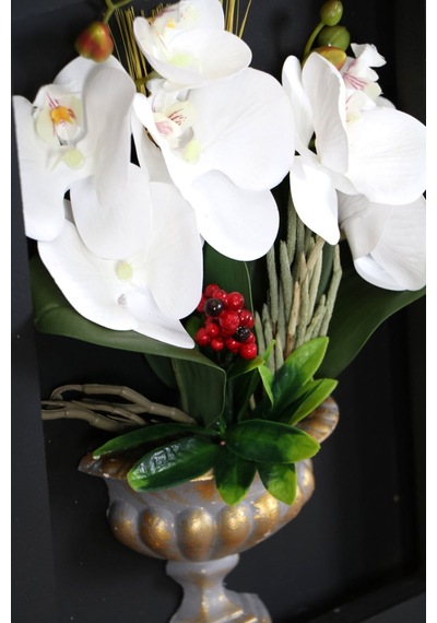 Yapay Çiçek Deposu Dekoratif Çiçekli Çerçeve Tablo 28cmx37cm Kod:122