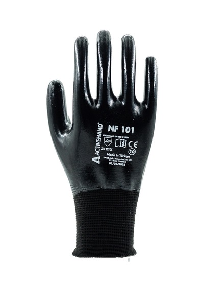 Actıvehand Nf 101 Siyah Tam Kaplı Nitril İş Güvenliği Eldiveni