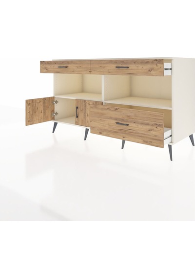 Kronos Konsol 2 Raflı 3 Çekmeceli 2 Kapaklı 176x59x99 Aytaşı-çam Aytaşı-çam