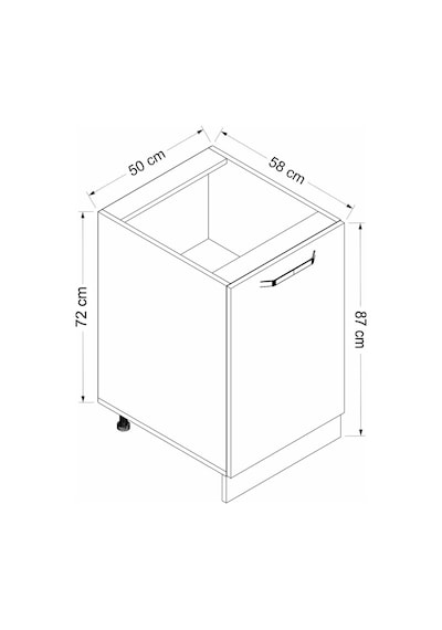 Minar Mutfak Modül Alt 1k1r 50cm Dolap Byz Mebran C Antrasit